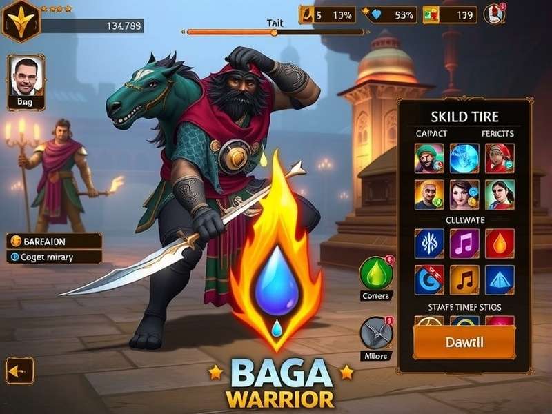 Baga Legendary Warrior character customization and skill tree interface
